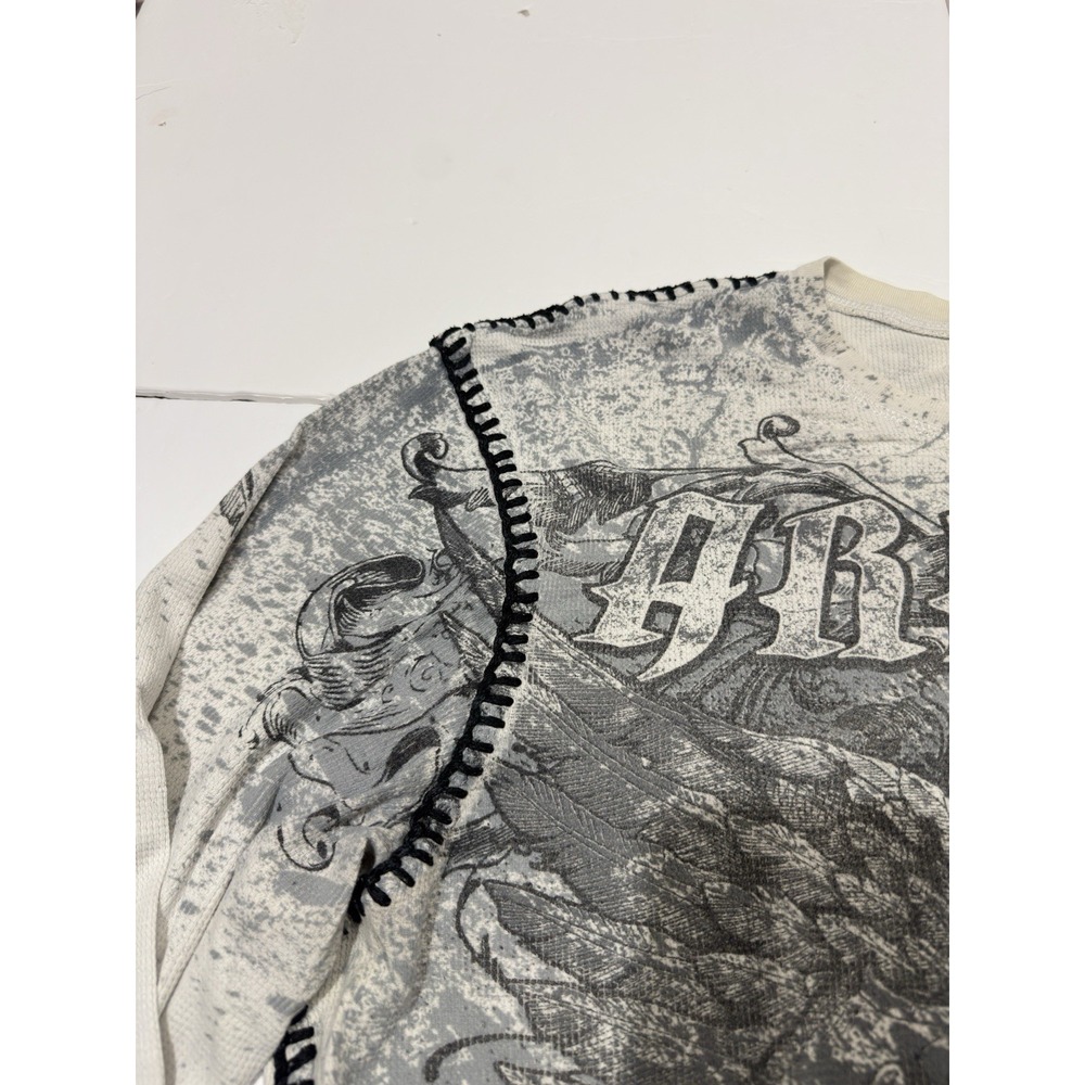 Vintage Y2K Archaic Thermal Long sleeve Shirt Affliction Style Grunge Skate XXL - Picture 5 of 13